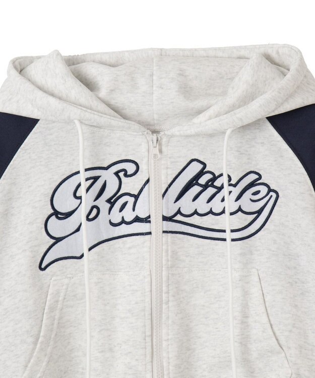 WEGO カレッジロゴラグランジップパーカー ネイビー