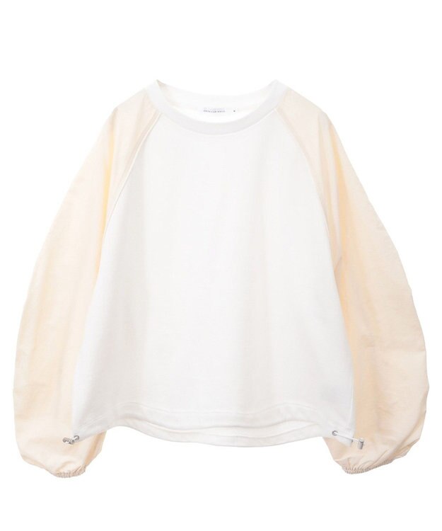 AMERICAN HOLIC 異素材ギャザースリーブミニ裏毛プルオーバ Off White