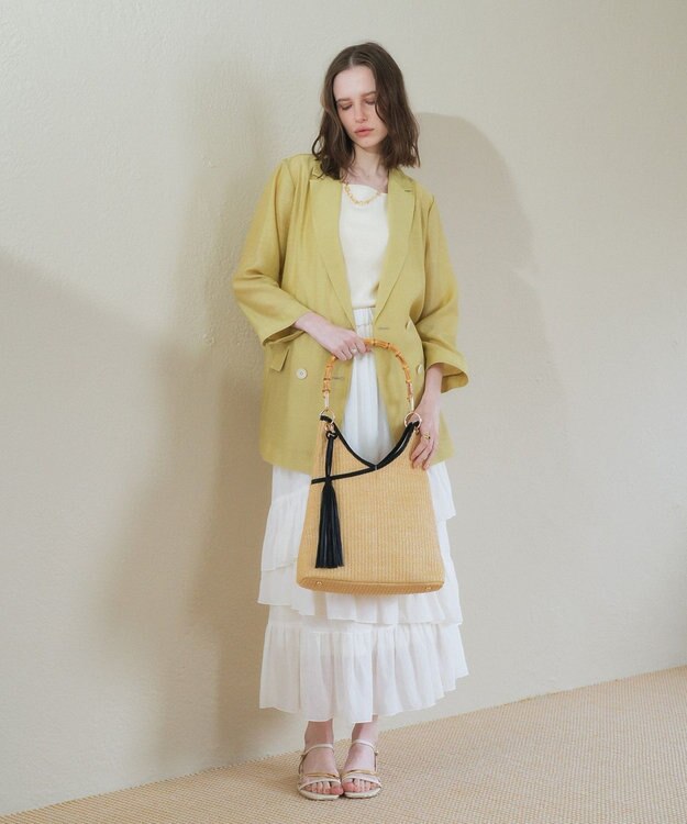 YECCA VECCA 【A4対応】チャーム付き2wayショルダーバッグ Beige