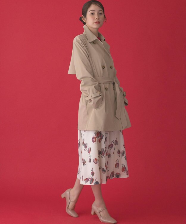 組曲 チューリッププリント フレアスカート バレンタインレッド系5