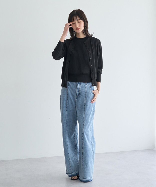 YECCA VECCA 綿麻バギーデニムパンツ Light Indigo