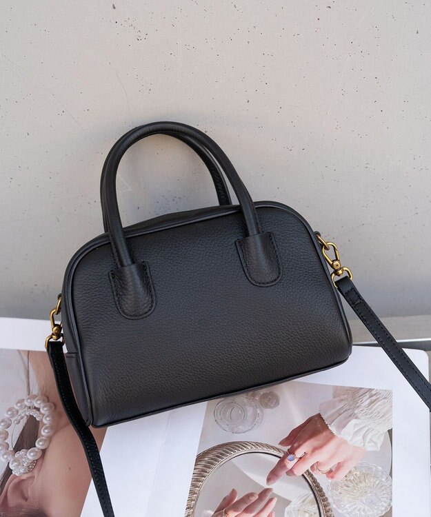 style code [Lyrss/リルス]牛革　ボストンバッグ ブラック