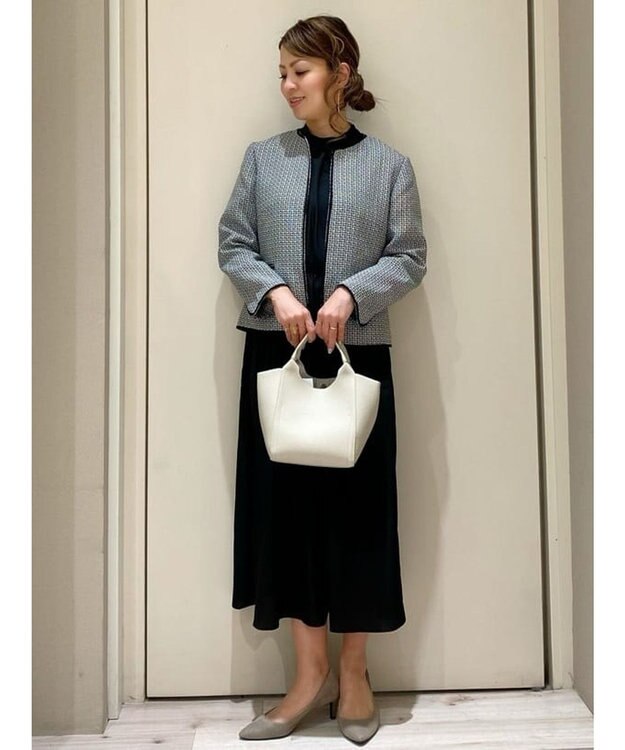 Green Parks ｅｆ－ｄｅ　ツィード風ノーカラージャケット Black