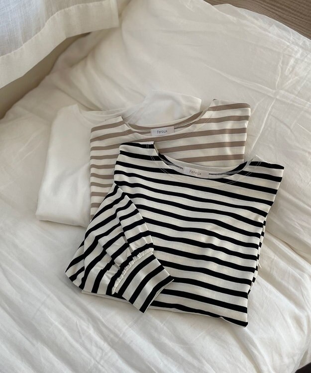 Feroux パフスリーブ ロンＴ アイボリー系1