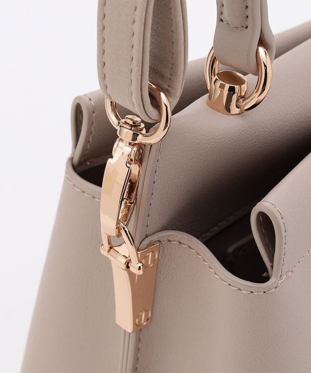 ANY SIS 【2WAY】スクエアミディトート バッグ ライトグレー