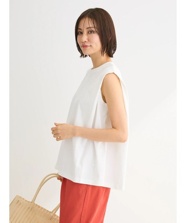 Green Parks ・ＳＵＧＡＲＳＰＯＯＮ【ＣＯＯＬ】タックノースリーブＴＥＥ Off White