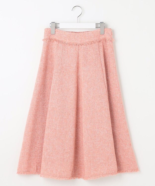 Feroux 【セットアップ対応】春ツイード フレアスカート ピンク系1