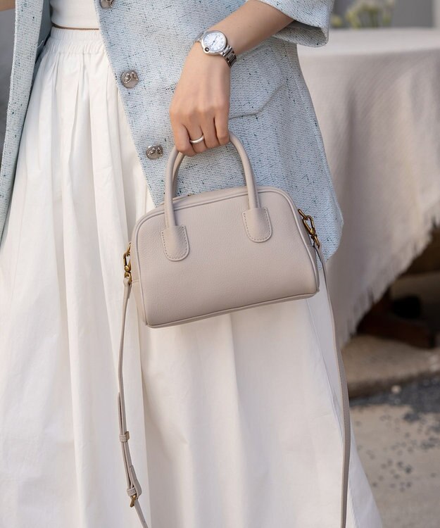 style code [Lyrss/リルス]牛革　ボストンバッグ ベージュ