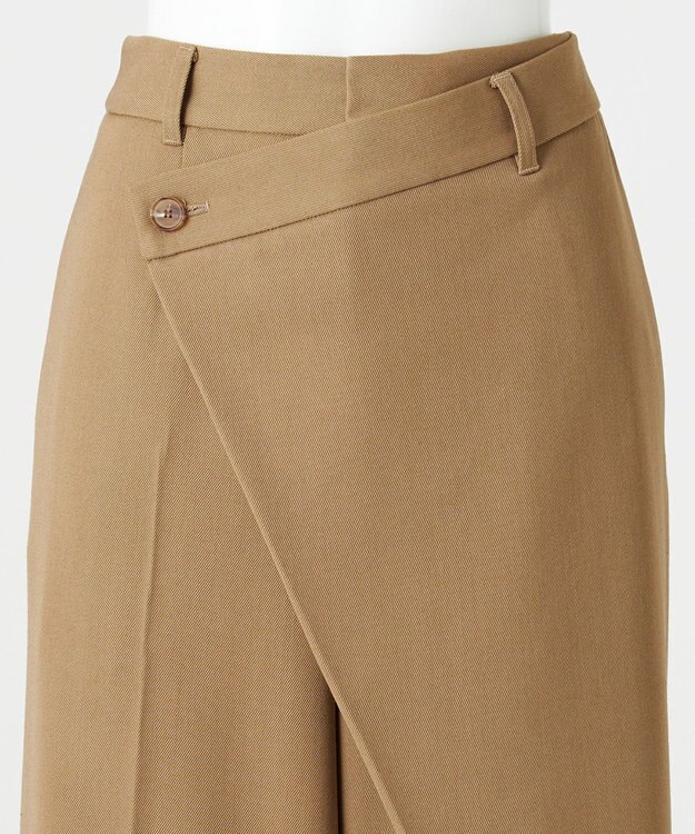 23区 S 【エステータ】ウールギャバジン ワイド ラップパンツ ベージュ系