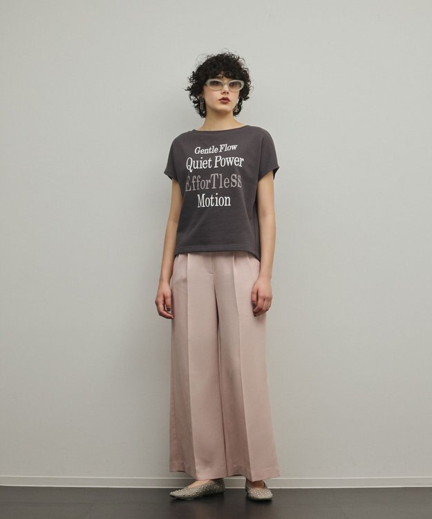 GRACE CONTINENTAL ルーズロゴTシャツ チャコール