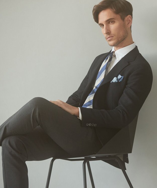 GOTAIRIKU 五大陸オリジナル素材 【防シワ/通気性抜群/ストレッチ】カラミSOLOTEXブレザー ネイビー系