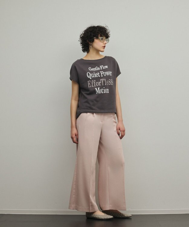 GRACE CONTINENTAL ルーズロゴTシャツ チャコール