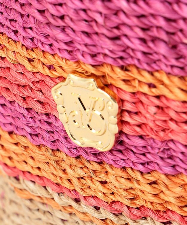 ONWARD CROSSET SELECT 【VIOLAd’ORO】MIRO アバカカラーボーダーバッグ M pink×fuchsia