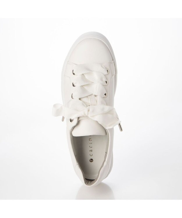 MODE ET JACOMO <carino>【レイン対応】【軽量】リボンスニーカー ホワイト