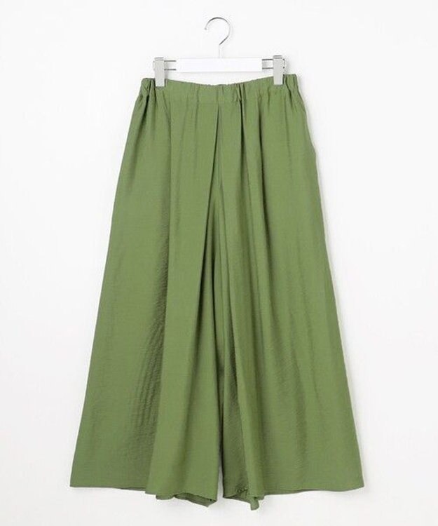 自由区 S 【カタログ掲載・ご好評アイテム・累計2500本・新色追加・ウエストゴム・セットアップ対応】エアリーツイルキュロット パンツ ［新色］グリーン