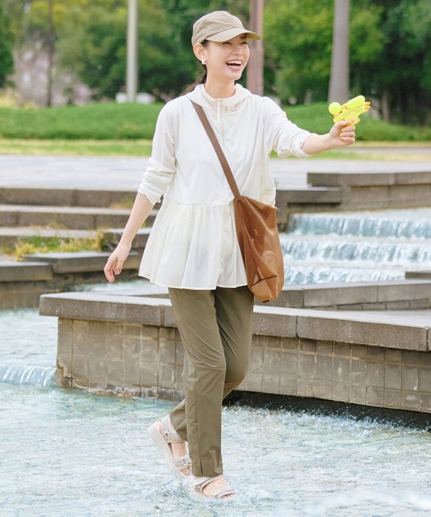 UNFILO 【ZIP!放映】 ラッシュガード ペプラムフーディ オフ