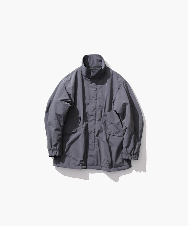 ATON TECHNO COTTON | リサイクルウールパテッドショートモッズ - UNISEX CHARCOAL GRAY
