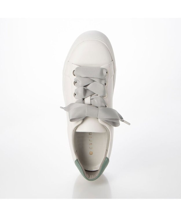 MODE ET JACOMO <carino>【レイン対応】【軽量】リボンスニーカー ホワイトコンビ