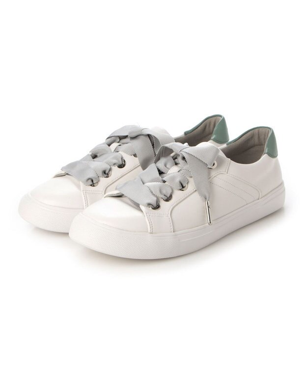 MODE ET JACOMO <carino>【レイン対応】【軽量】リボンスニーカー ホワイトコンビ