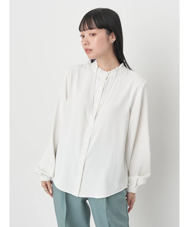 earth music&ecology ２ｗａｙフリルブラウス Off White