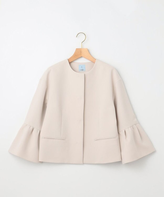 組曲 S 【KUMIKYOKU NAVY】コンフォータブルドレープ フレアスリーブジャケット サンドベージュ系