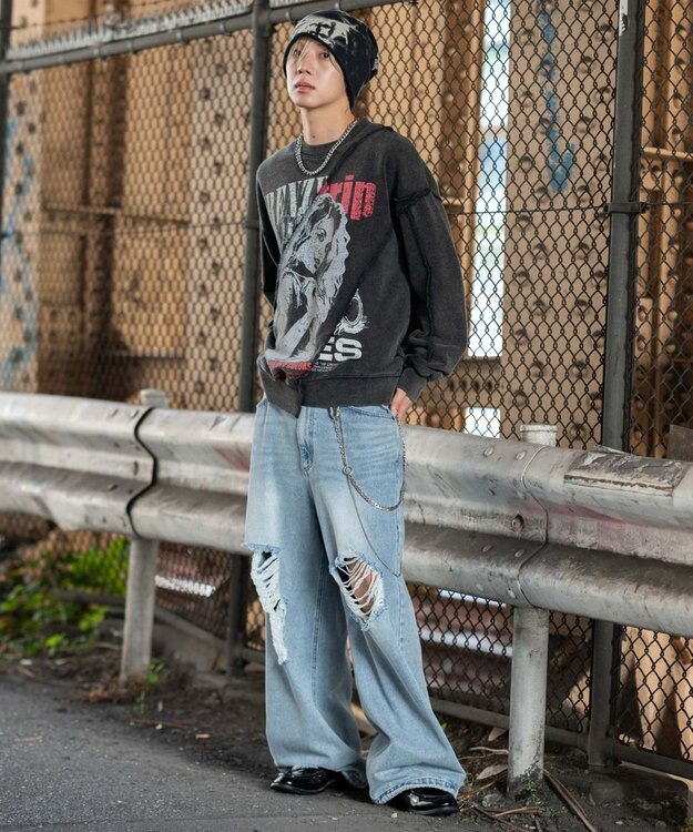 WEGO 【ユニセックス着用ITEM】ヴィンテージグラフィックドッキングプルオーバー 柄2