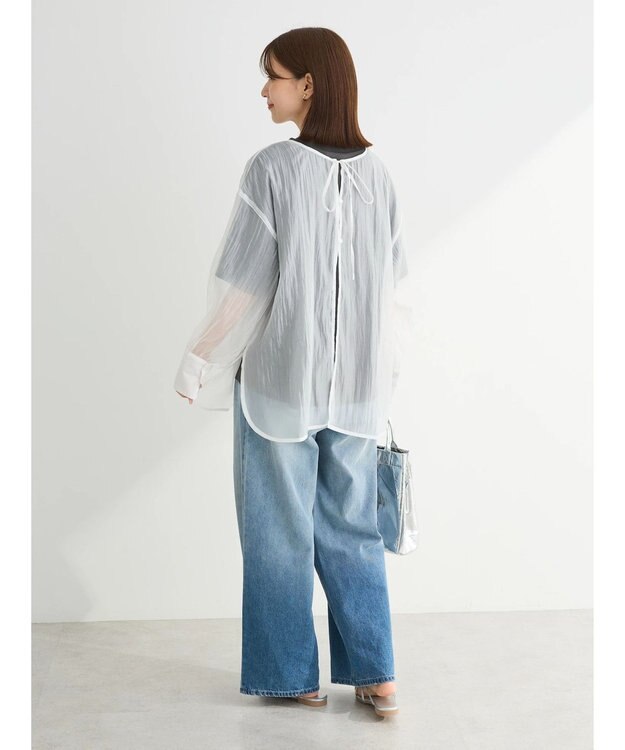 Green Parks ・ＥＬＥＮＣＡＲＥ　ＤＵＥ　２ｗａｙシアーブラウス Off White