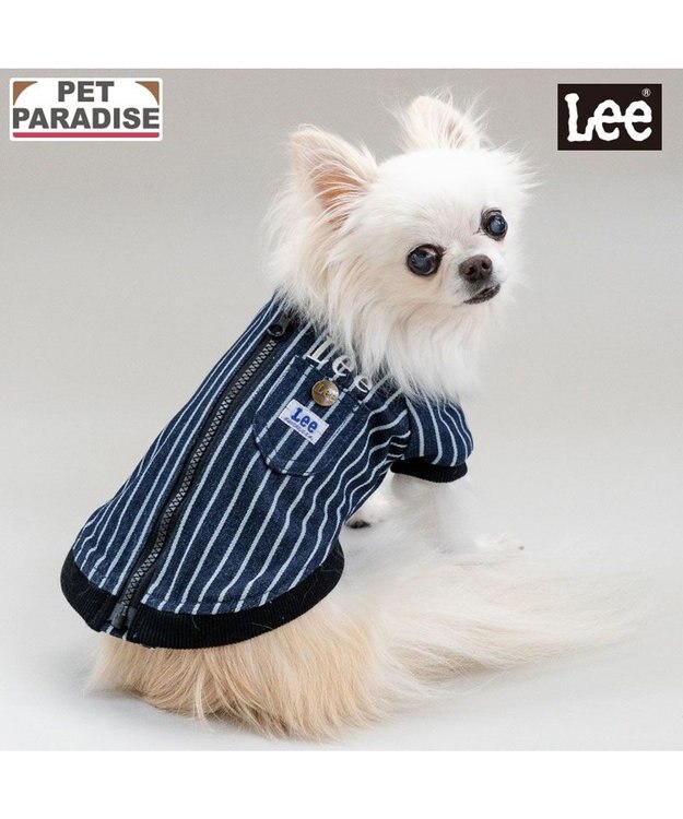 PET PARADISE Lee ブルゾン ストライプ 小型犬 ネイビー×ホワイト
