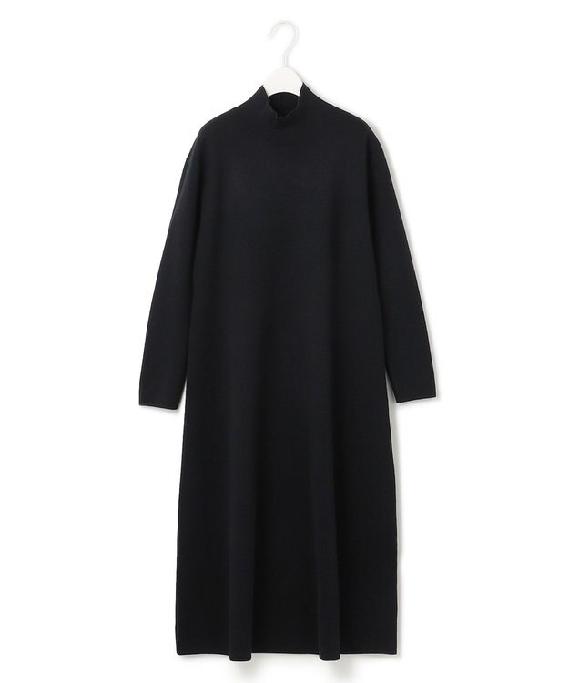 ICB ウールブレンドスムース ハイネックワンピース ブラック系