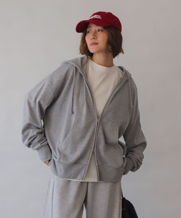 WEGO 【ユニセックス着用ITEM/MLサイズ展開】コンパクトフィットダブルZIPパーカー 杢グレー