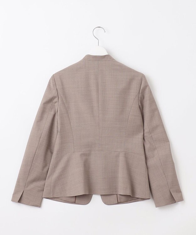 J.PRESS LADIES L 【セットアップ対応】BAHARIYE PINHEAD ノーカラー ジャケット ブラウン系