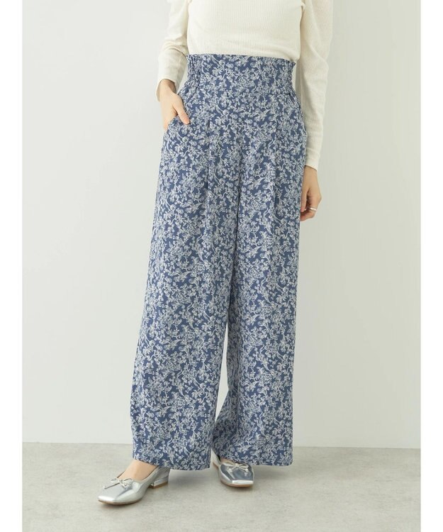 earth music&ecology 隠れウサギ柄パンツ Navy