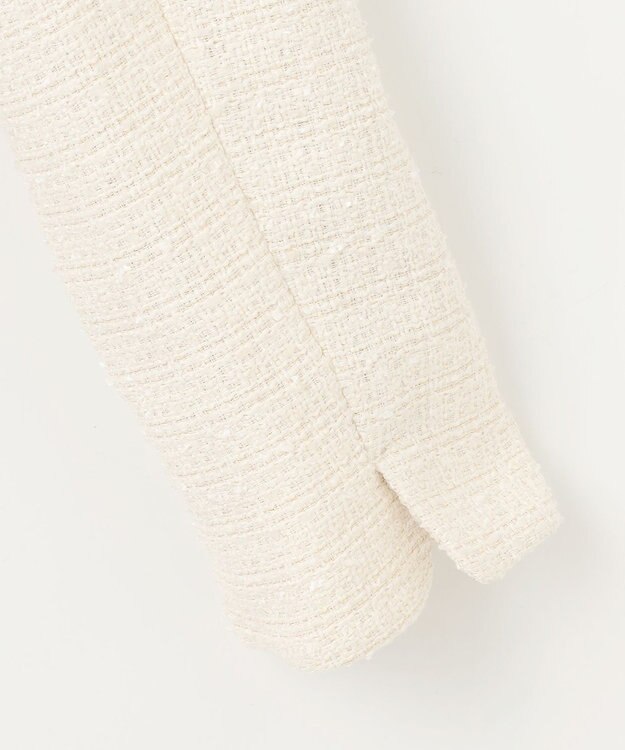 ANY SIS ツイードノーカラーミドル ジャケット アイボリー