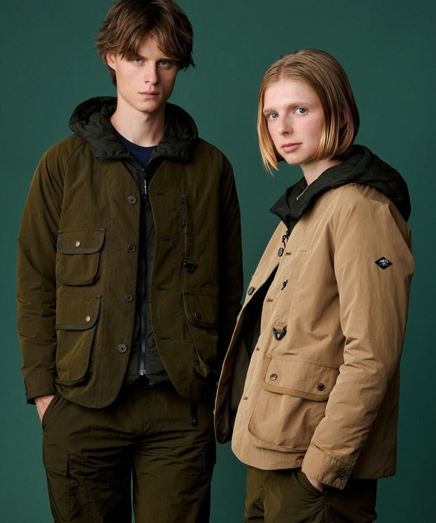 JOSEPH ABBOUD MOUNTAIN 【ECO撥水/起毛裏地】マイクロリップワッシャー ブルゾン カーキ系