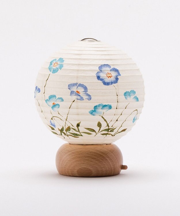 ちょうちん堂 【あかり道】〈手書絵付〉ブルーポピー ちょうちん ライト