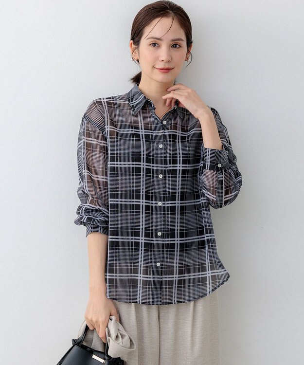 組曲 【先行予約】エアリーボイルシアー シャツ モノトーン系3