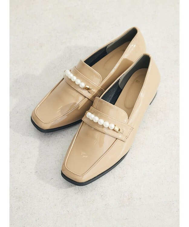 Green Parks ・ｍｉｎｉａ　パールビットローファー Beige