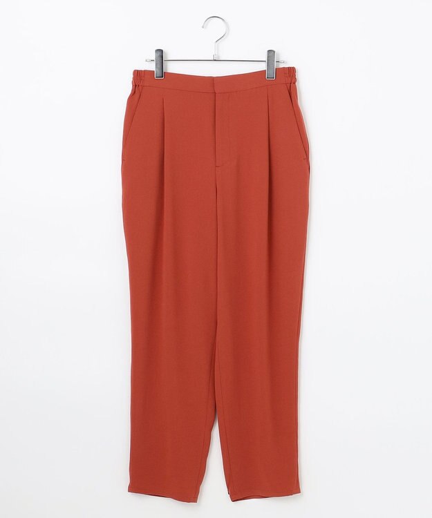 #Newans 【洗える】ジョーゼットテーパードパンツ オレンジ系