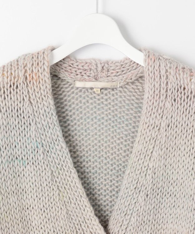 自由区 【Sサイズ有】ボタニカルダイ Vネックカーディガン ベージュ系1