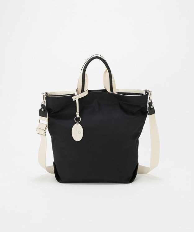 TOPKAPI 【TREASURE TOPKAPI】ストライプハンドル ナイロン 縦型 2way トートバッグ A4対応 ブラック