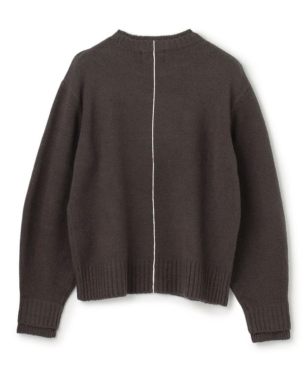 BEIGE， 【洗える】BERTAINA /  配色リンキングクルーネックニット C.Gray×Ecru