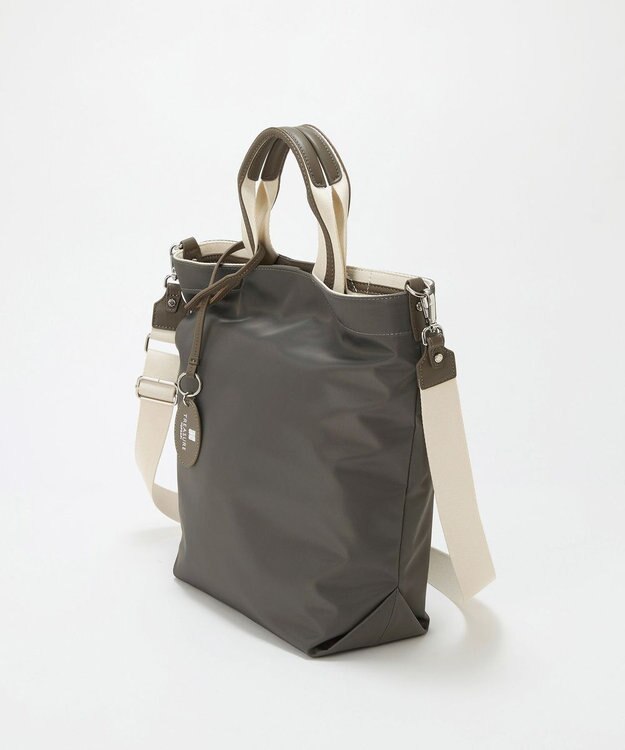 TOPKAPI 【TREASURE TOPKAPI】ストライプハンドル ナイロン 縦型 2way トートバッグ A4対応 ダークグレー