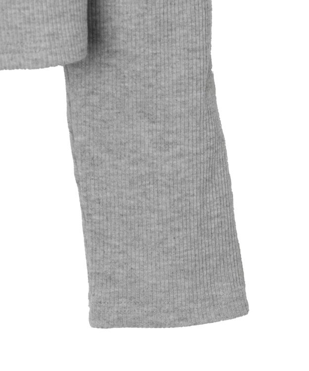 WEGO オープンショルダーダブルジップパーカー 杢グレー