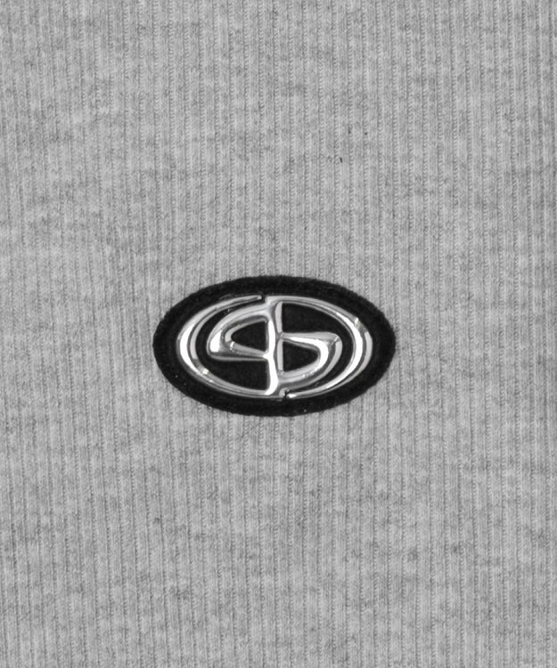 WEGO オープンショルダーダブルジップパーカー 杢グレー