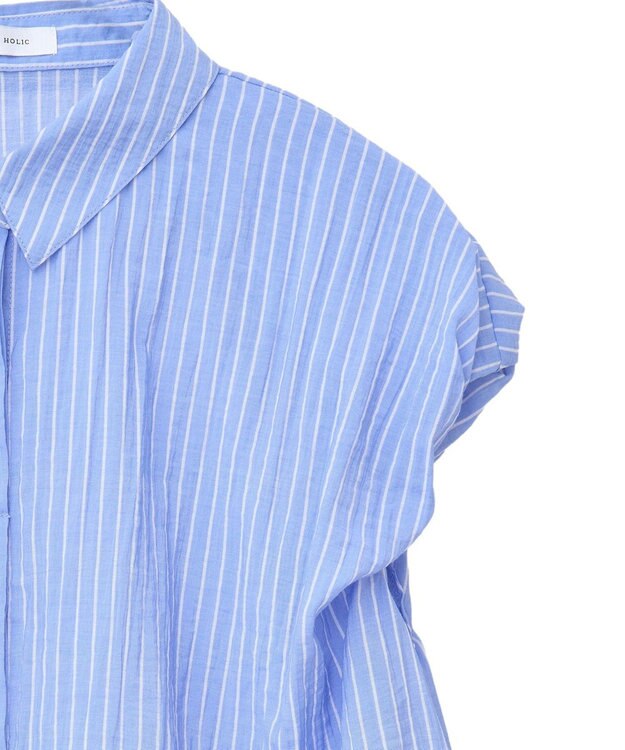 AMERICAN HOLIC バルーンスリーブドロストブラウス Stripe