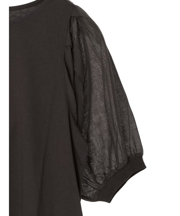 Green Parks 袖シアードッキング５分袖カットプルオーバー Brown