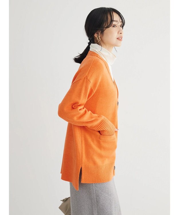Green Parks 杢調Ｖネックカーディガン Orange