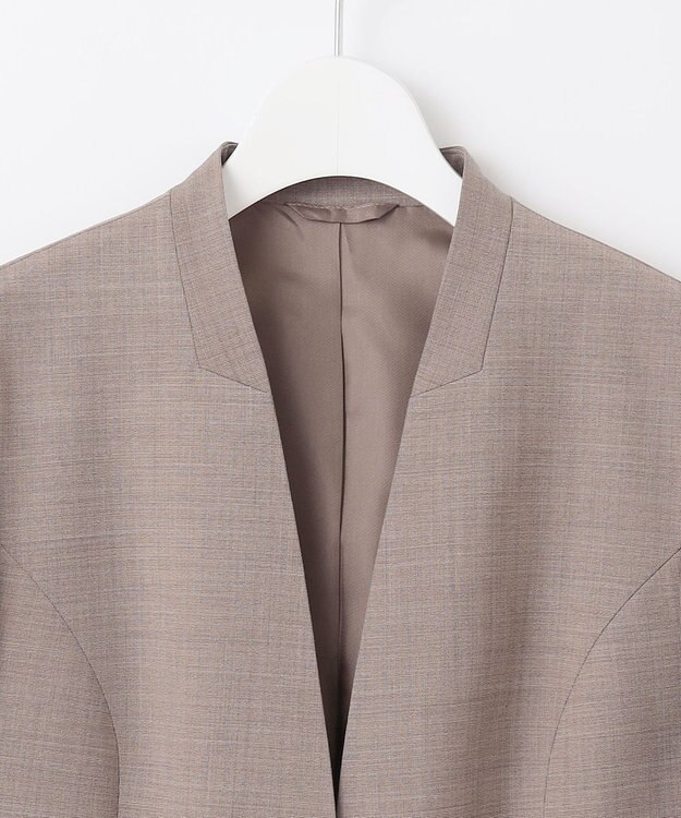 J.PRESS LADIES L 【セットアップ対応】BAHARIYE PINHEAD ノーカラー ジャケット ブラウン系