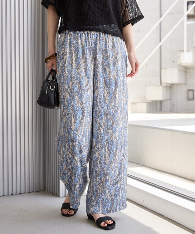 AMERICAN HOLIC ボーホー柄プリントワイドパンツ Black