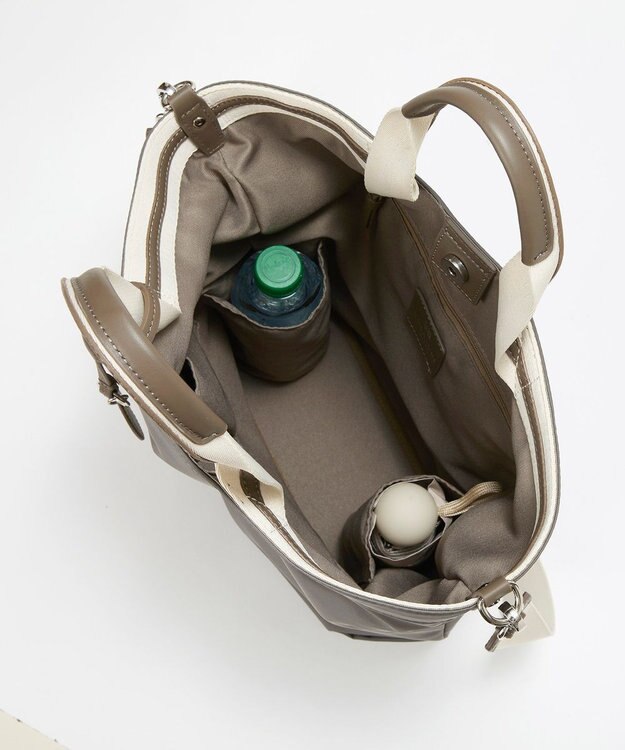 TOPKAPI 【TREASURE TOPKAPI】ストライプハンドル ナイロン 縦型 2way トートバッグ A4対応 ダークグレー